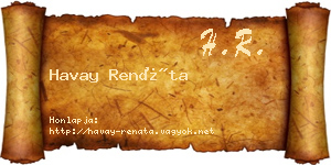Havay Renáta névjegykártya